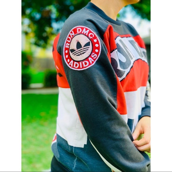 Vtg 1986 RUN DMC x adidas NY Skyline Sweatshirt - Picture 4 of 8